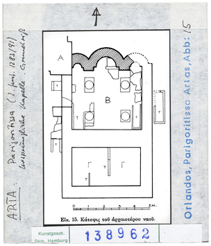 Vorschaubild Arta: Kirche der Madonna Parigoritissa, ursprüngliche Kapelle, Grundriss 